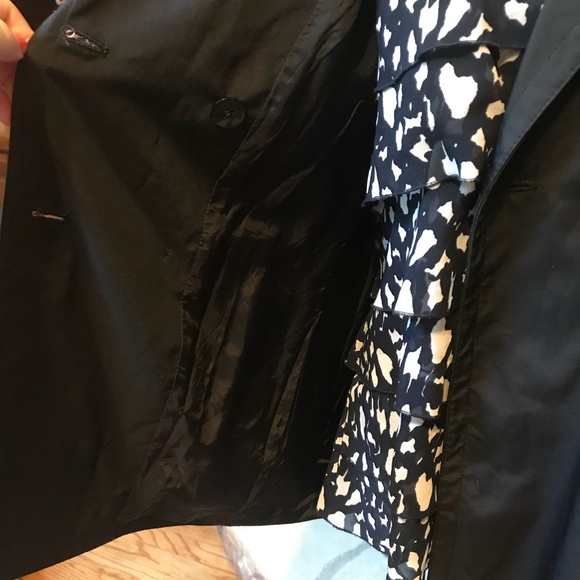 Banana Republic Black Trench Coat Jacket Size XS - Picture 5 of 7